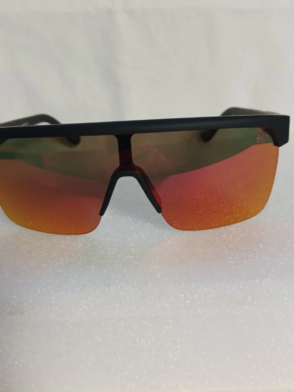 SPY Flynn 5050 Polarized Sunglasses Matte Black Happy Boost Orange Mirror New